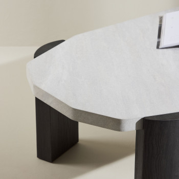Kres - Table basse ovale en bois 125x70.5cm