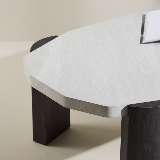 Kres - Table basse ovale en bois 125x70.5cm