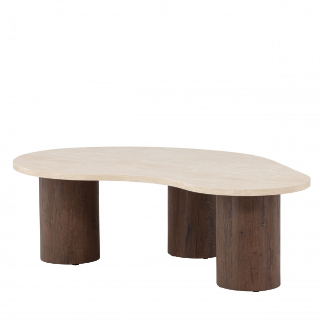 Megg - Table basse organique en bois 130x78cm