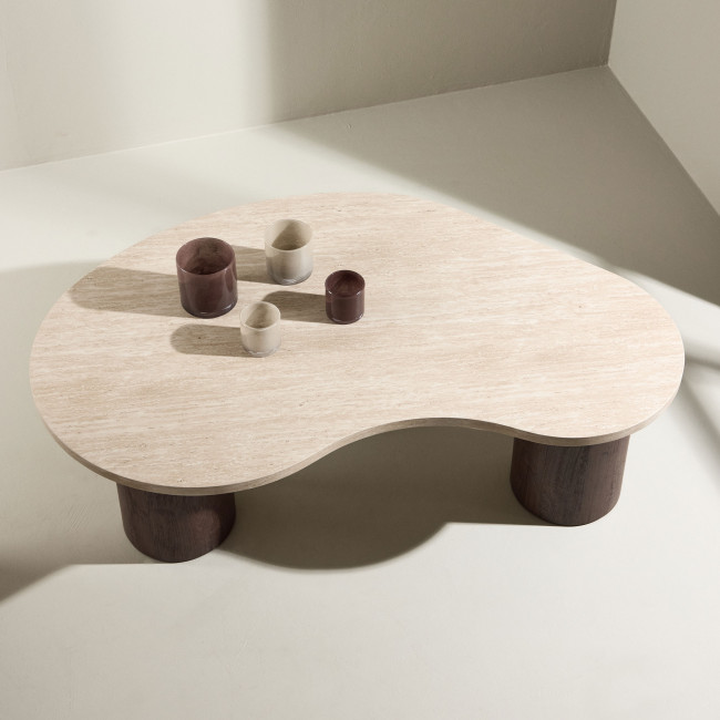 Megg - Table basse organique en bois 130x78cm