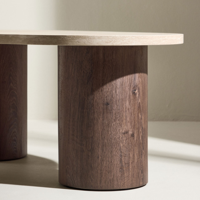 Megg - Table basse organique en bois 130x78cm