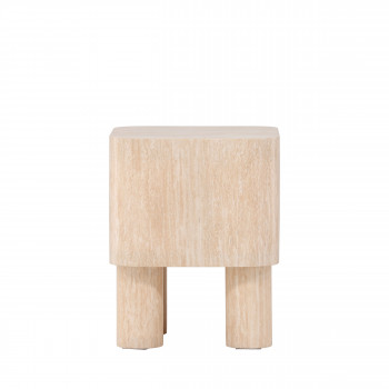 Klirou - Table d'appoint carrée effet travertin 40x40cm