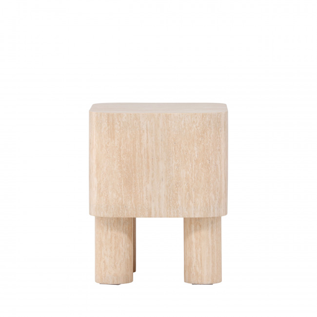 Klirou - Table d'appoint carrée effet travertin 40x40cm