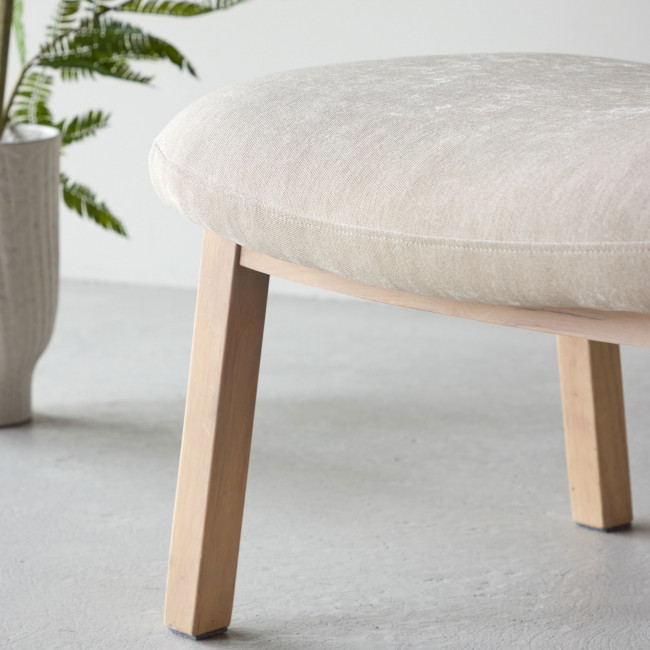 Rile - Repose-pieds en tissu et bois