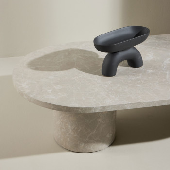 Narvik - Table basse ovale effet marbre 120x60cm