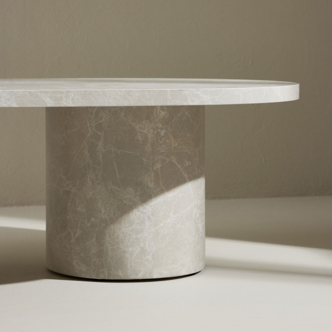 Narvik - Table basse ovale effet marbre 120x60cm