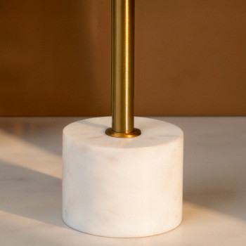 Lecco - Table d'appoint en effet laiton et marbre ø51cm