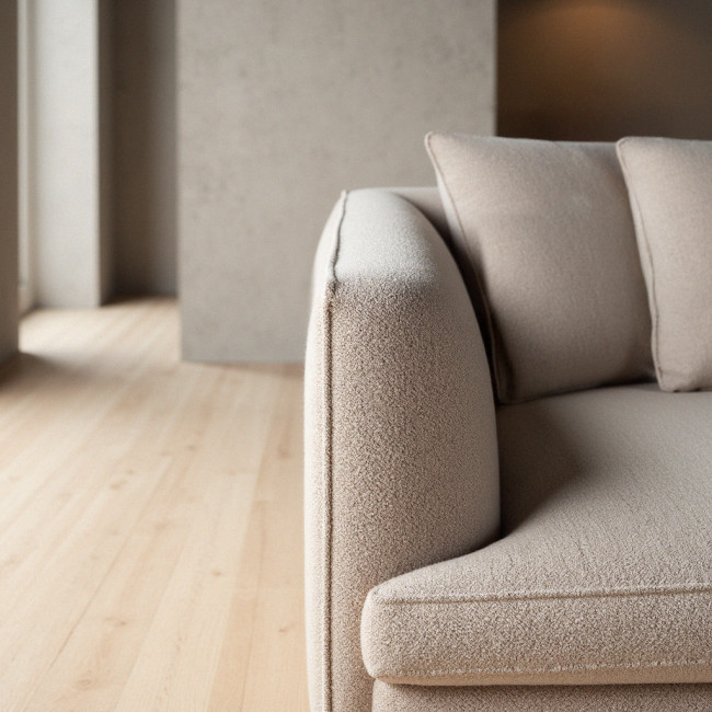 Clayton - Canapé 3 places en tissu bouclette