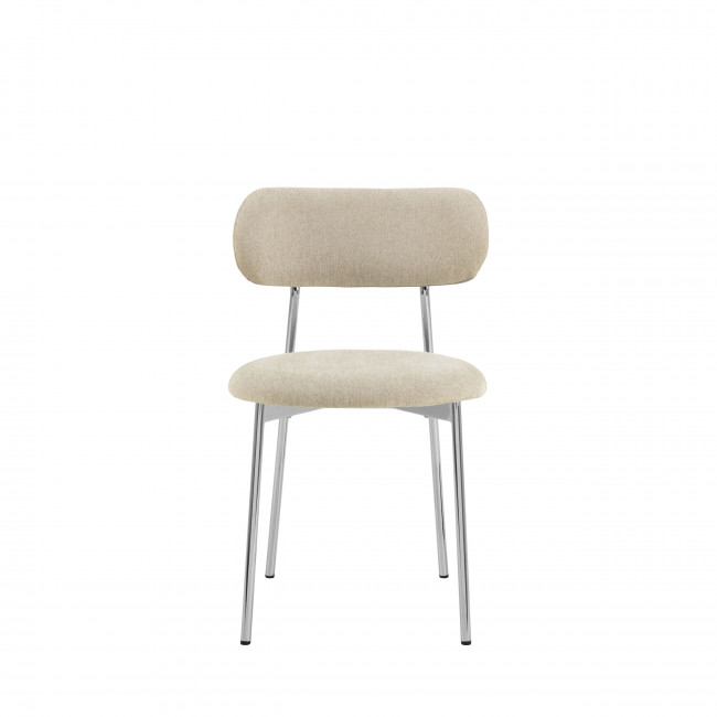 Elli - Lot de 2 chaises en tissu pieds chrome