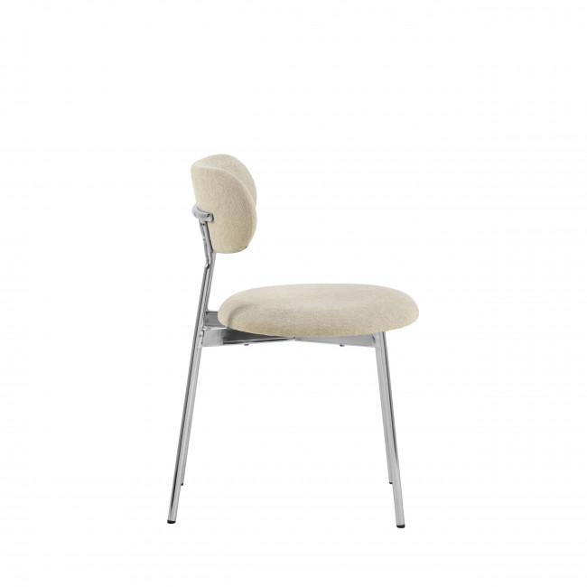 Elli - Lot de 2 chaises en tissu pieds chrome