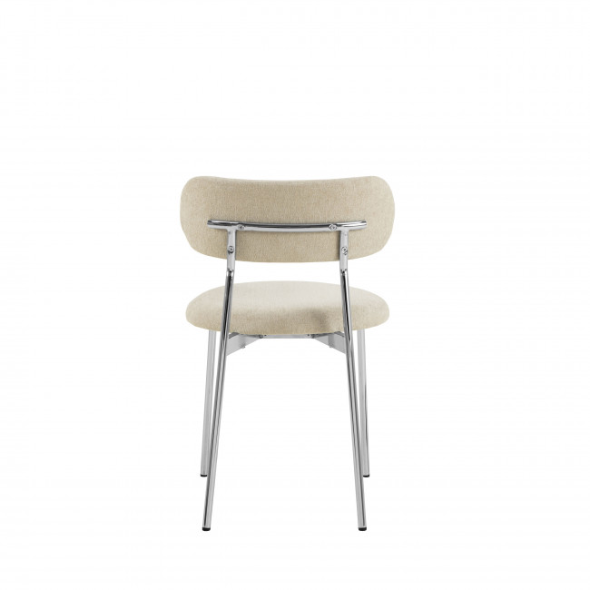 Elli - Lot de 2 chaises en tissu pieds chrome