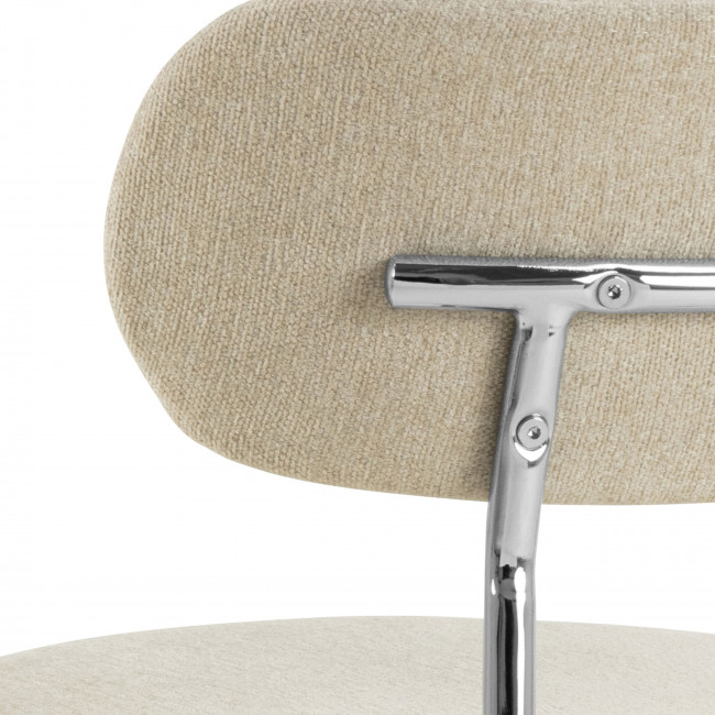 Elli - Lot de 2 chaises en tissu pieds chrome