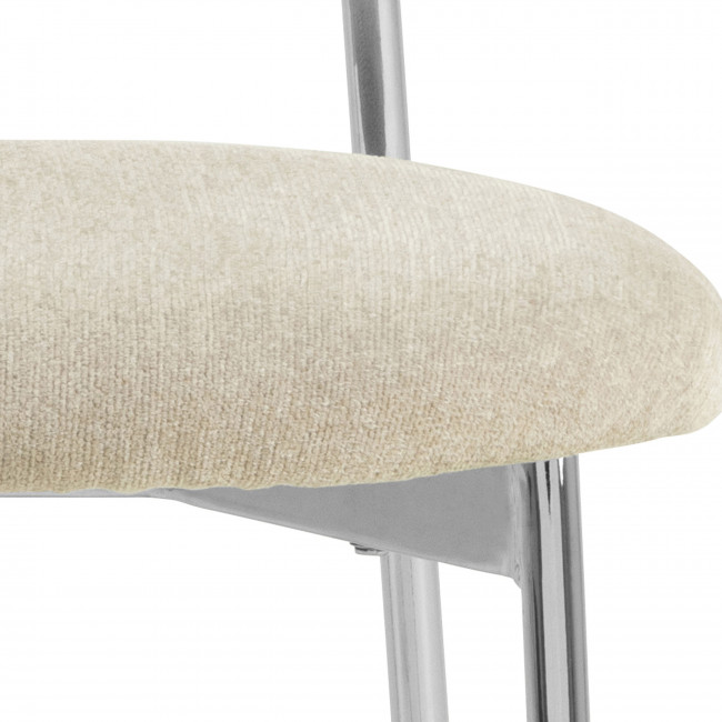 Elli - Lot de 2 chaises en tissu pieds chrome