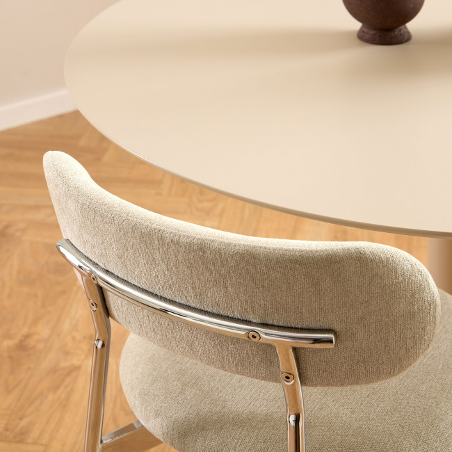 Elli - Lot de 2 chaises en tissu pieds chrome