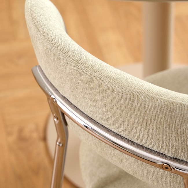 Elli - Lot de 2 chaises en tissu pieds chrome