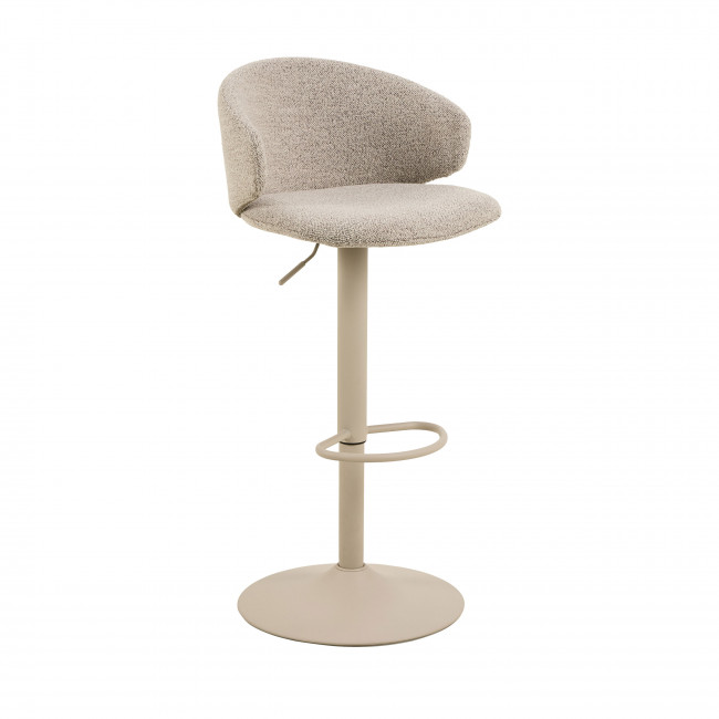 Kora - Lot de 2 tabourets de bar réglables en tissu et métal H61-82 cm