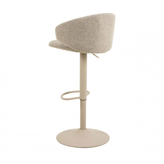 Kora - Lot de 2 tabourets de bar réglables en tissu et métal H61-82 cm