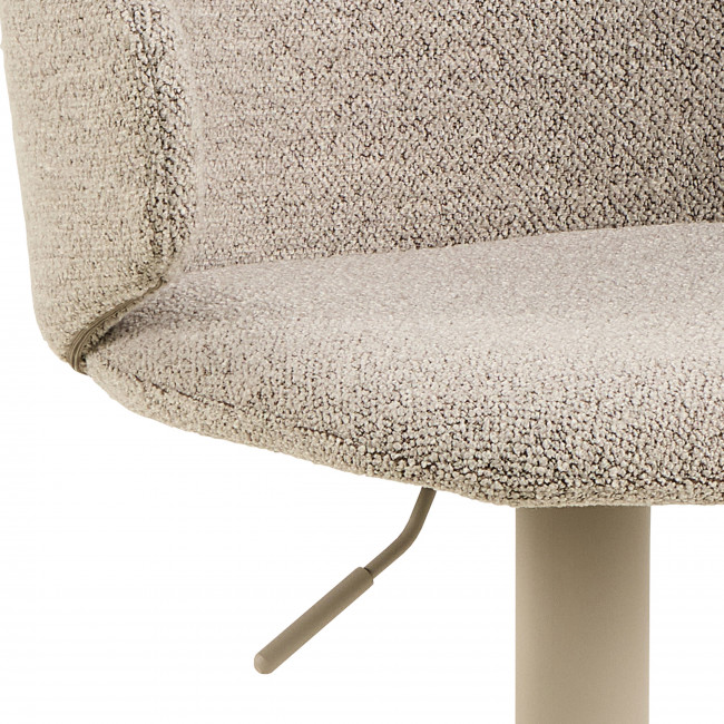 Kora - Lot de 2 tabourets de bar réglables en tissu et métal H61-82 cm