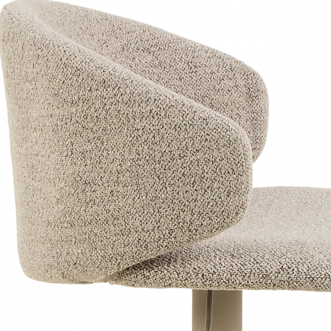 Kora - Lot de 2 tabourets de bar réglables en tissu et métal H61-82 cm