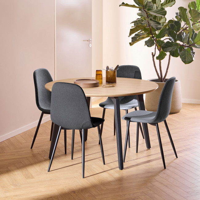 Lunka - Table à manger 4 personnes ronde en bois ø120cm