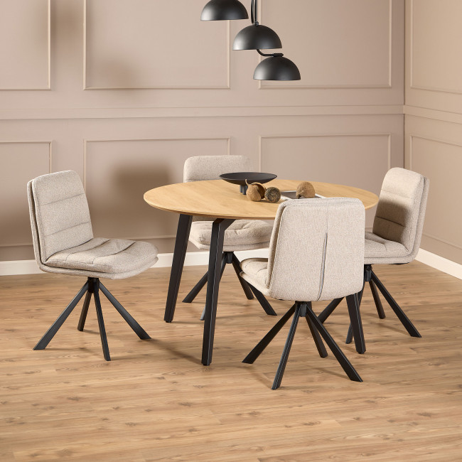 Lunka - Table à manger 4 personnes ronde en bois ø120cm
