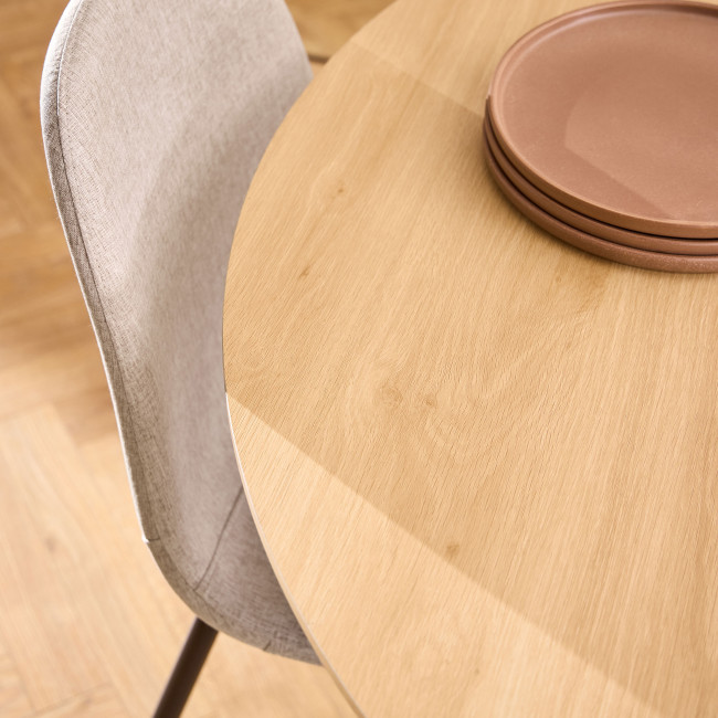 Lunka - Table à manger 4 personnes ronde en bois ø120cm