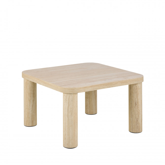 Ailo - Table basse carrée effet travertin 60x60cm