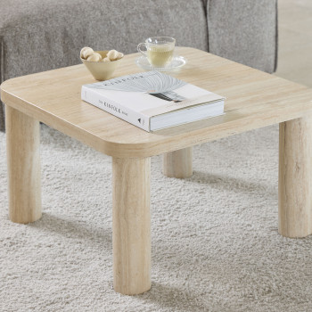 Ailo - Table basse carrée effet travertin 60x60cm