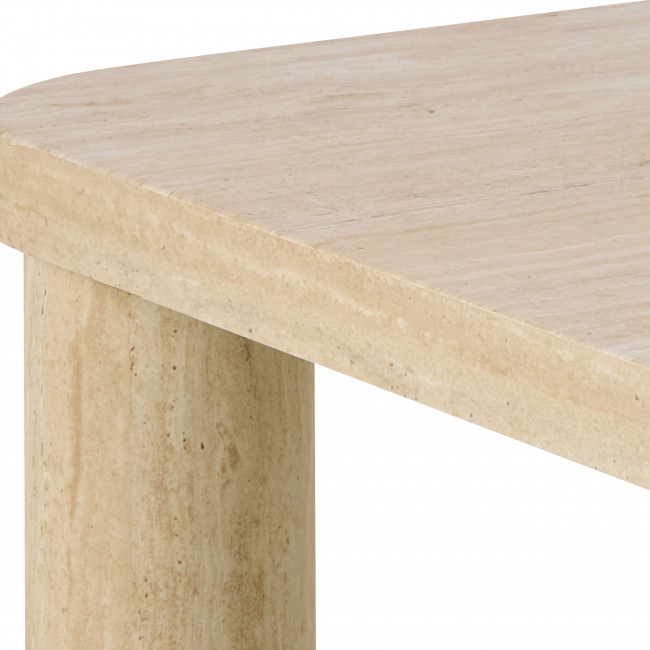 Ailo - Table basse carrée effet travertin 60x60cm