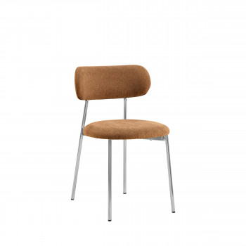 Elli - Lot de 2 chaises en tissu pieds chrome