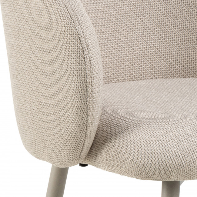 Vako - Lot de 2 tabourets de bar en tissu pieds beiges H78cm