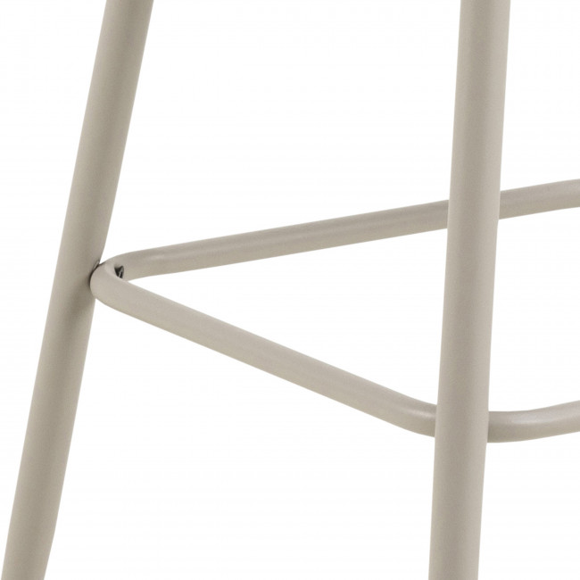 Vako - Lot de 2 tabourets de bar en tissu pieds beiges H78cm