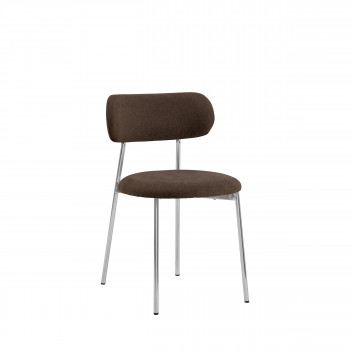 Elli - Lot de 2 chaises en tissu pieds chrome