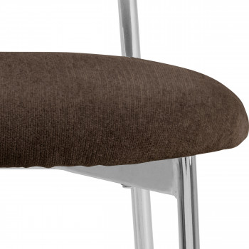 Elli - Lot de 2 chaises en tissu pieds chrome