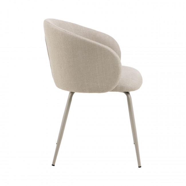 Vako - Lot de 2 fauteuils de table en tissu pieds beiges