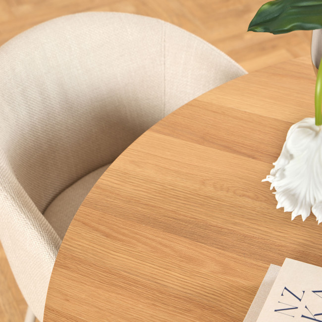 Vako - Lot de 2 fauteuils de table en tissu pieds beiges