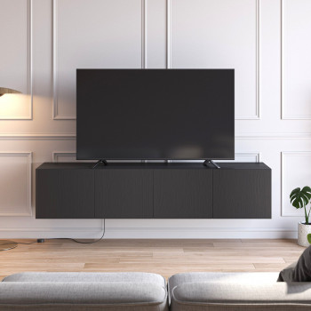 Nexa - Meuble TV suspendu 4 portes en bois L180cm