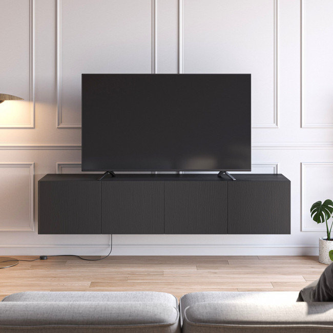 Nexa - Meuble TV suspendu 4 portes en bois L180cm