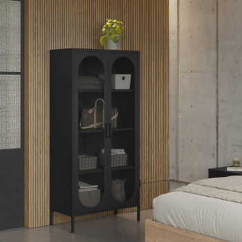 Zio - Vaisselier 2 portes en métal H170cm