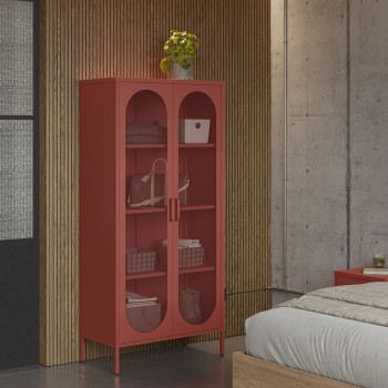 Zio - Vaisselier 2 portes en métal H170cm