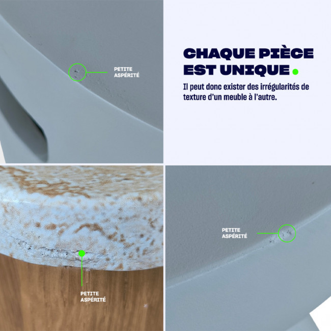 Lipali - Table basse en effet travertin et bois