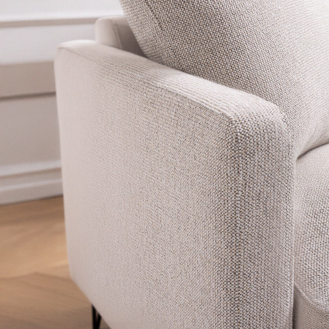 Villabon - Canapé 3 places en tissu pieds noirs