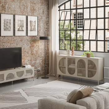 Zio - Buffet 4 portes en métal L160cm