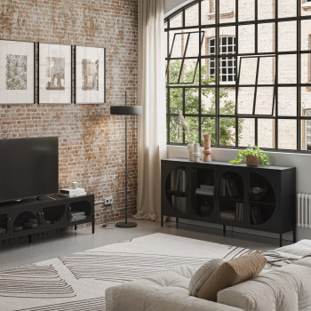 Zio - Buffet 4 portes en métal L160cm