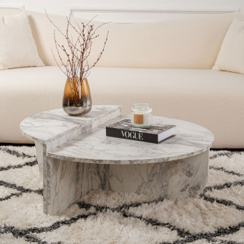 Asya - Lot de 2 tables basses effet marbre