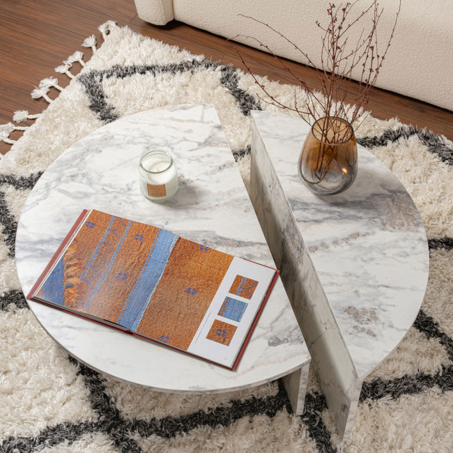 Asya - Lot de 2 tables basses effet marbre