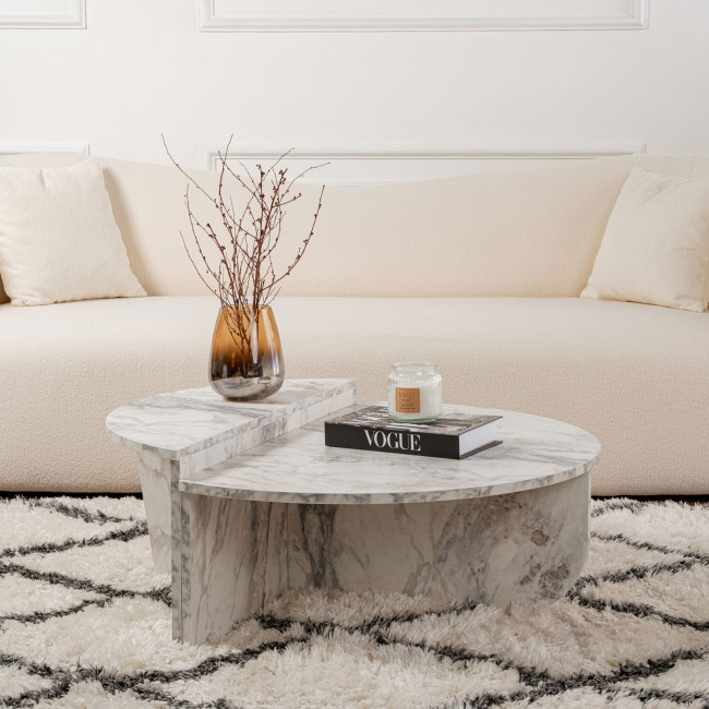 Asya - Lot de 2 tables basses effet marbre