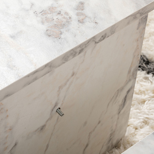 Asya - Lot de 2 tables basses effet marbre