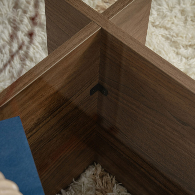 Cubix II - Table basse en verre trempé et bois