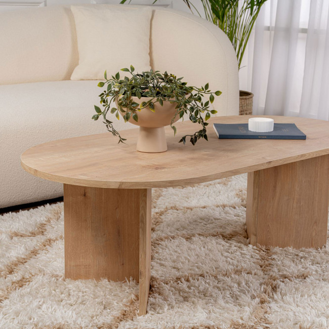 Sam - Table basse ovale en bois 119x60cm 